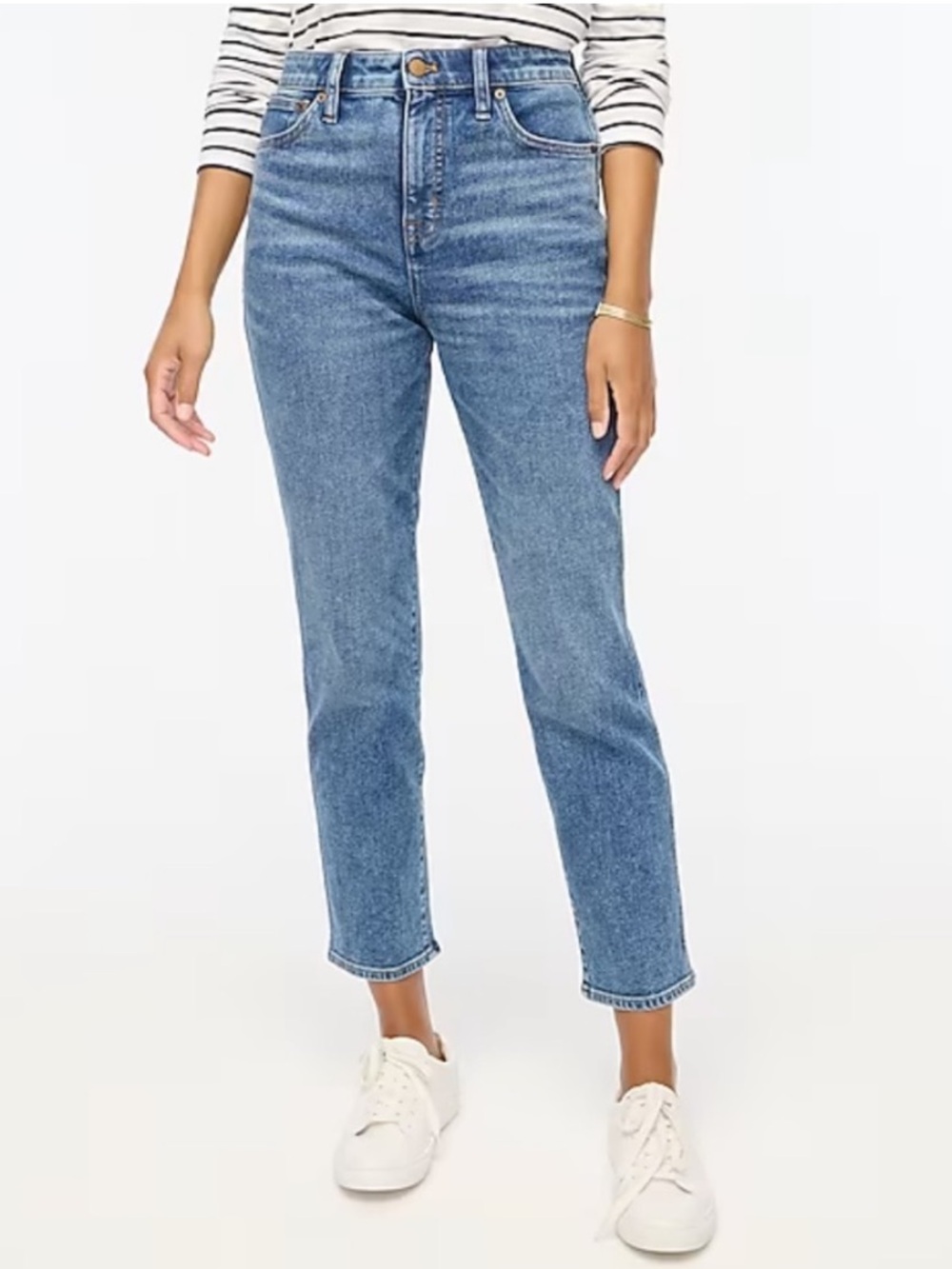 J. Crew Straight-Leg High-Rise Classic Vintage Jeans in Medium Blue Wash Sz 27